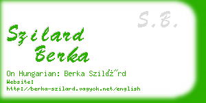 szilard berka business card